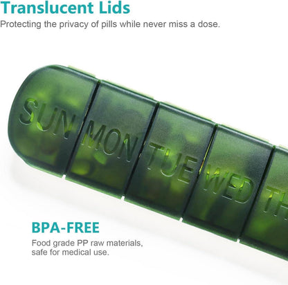 Tablettenbox 7 Tage Medikamentenbox Pillendose BPA-frei Grün