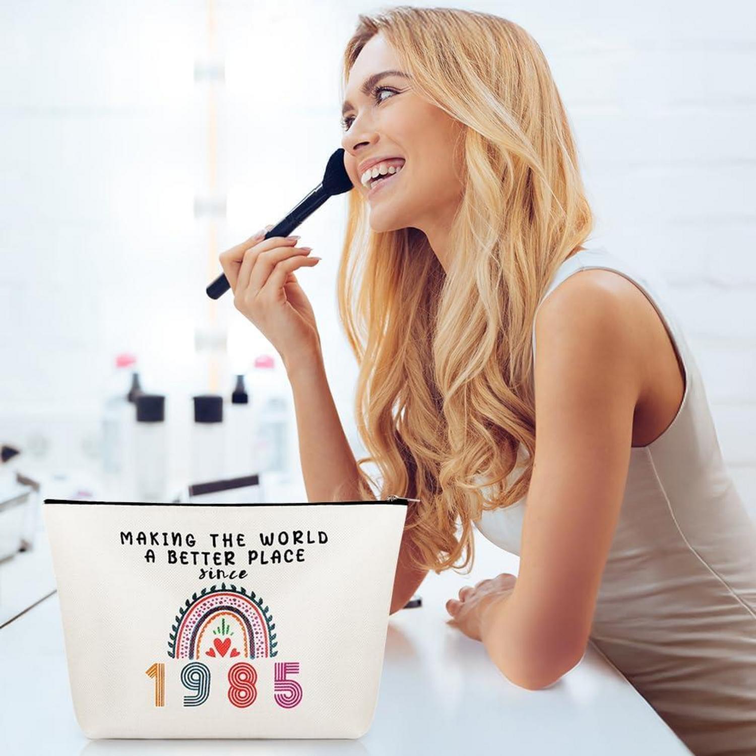Aucuu Kosmetiktasche Damen 40. Geburtstag Geschenk Make-Up-Tasche