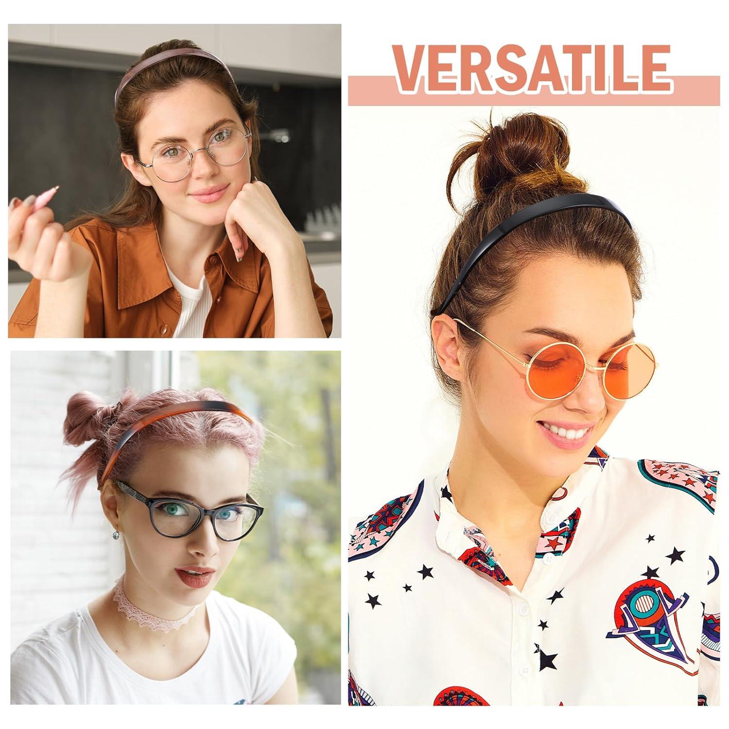 3er Set Haarreifen Damen Kunststoff Stirnbänder Zähne Dünn & Einfach