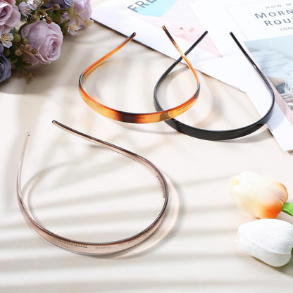 3er Set Haarreifen Damen Kunststoff Stirnbänder Zähne Dünn & Einfach