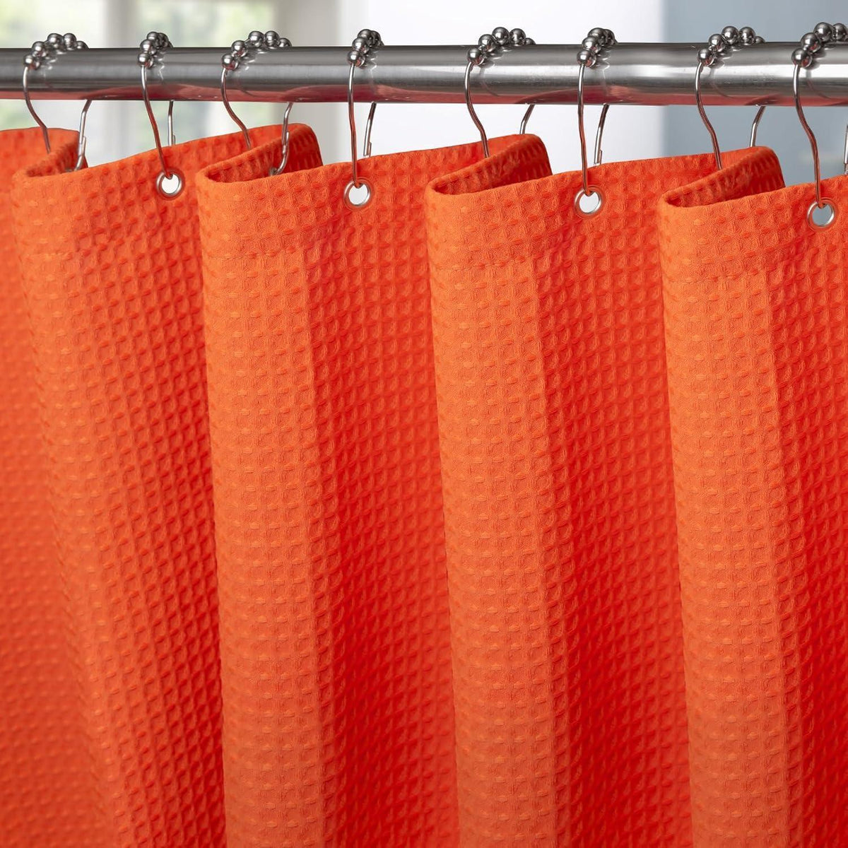 Waffel Duschvorhang wasserdicht, Orange, 182x198cm