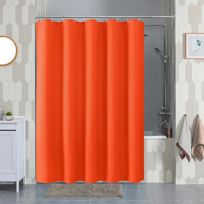 Waffel Duschvorhang wasserdicht, Orange, 152x214cm
