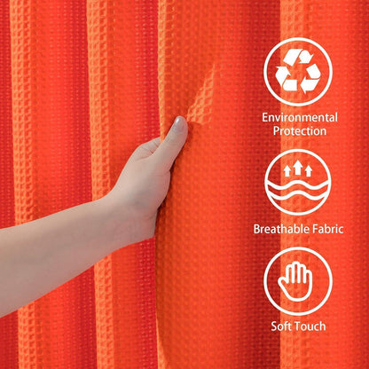 Waffel Duschvorhang wasserdicht, Orange, 152x214cm
