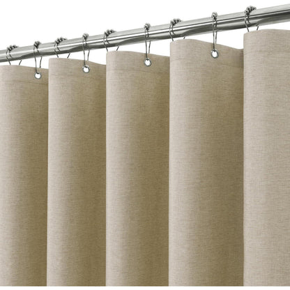 Leinen Duschvorhang wasserdicht Taupe 152x214cm mit Haken