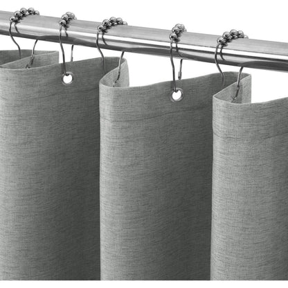 Leinen Duschvorhang wasserdicht grau 122x182cm mit Haken