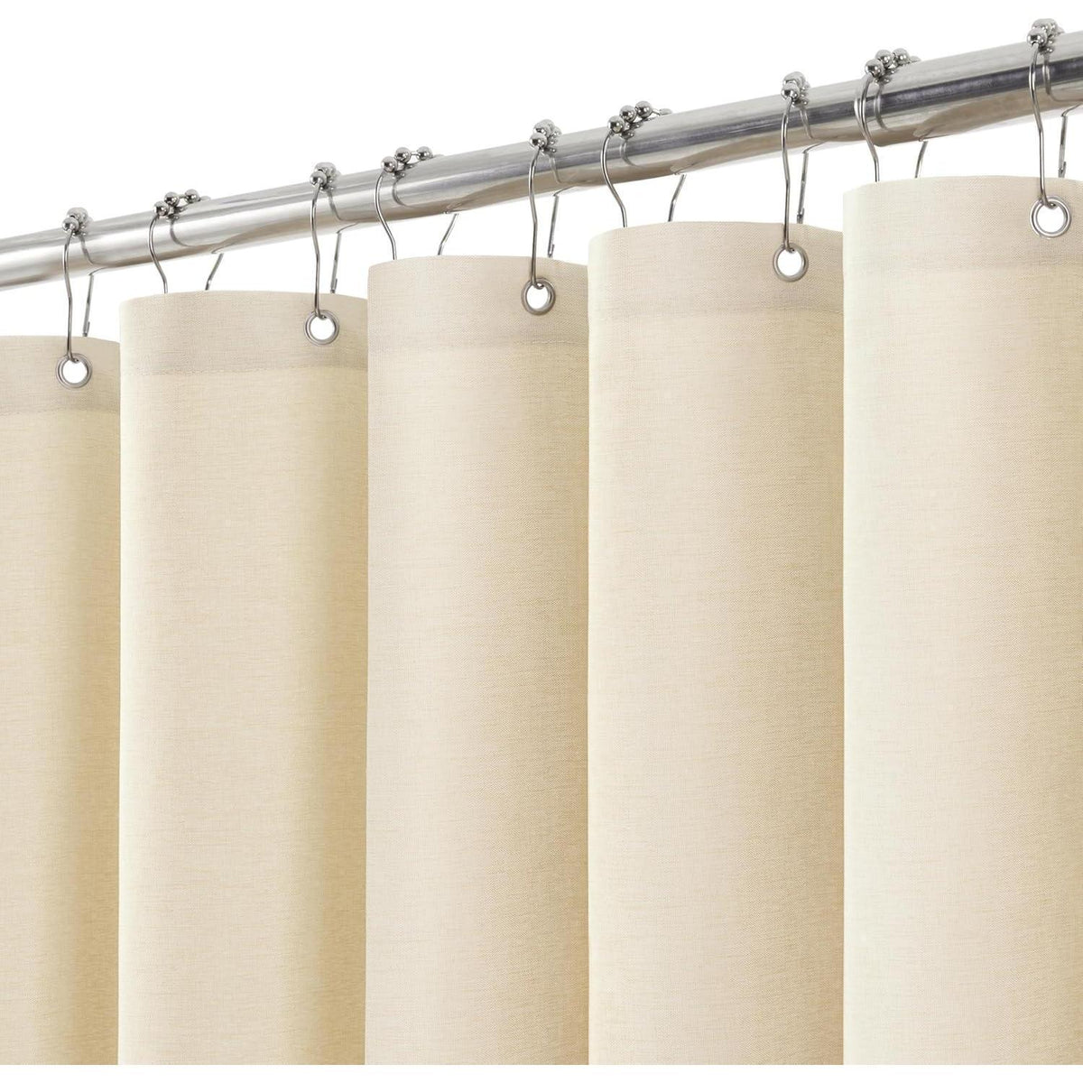 Leinen Duschvorhang wasserdicht beige 152x214cm mit Haken