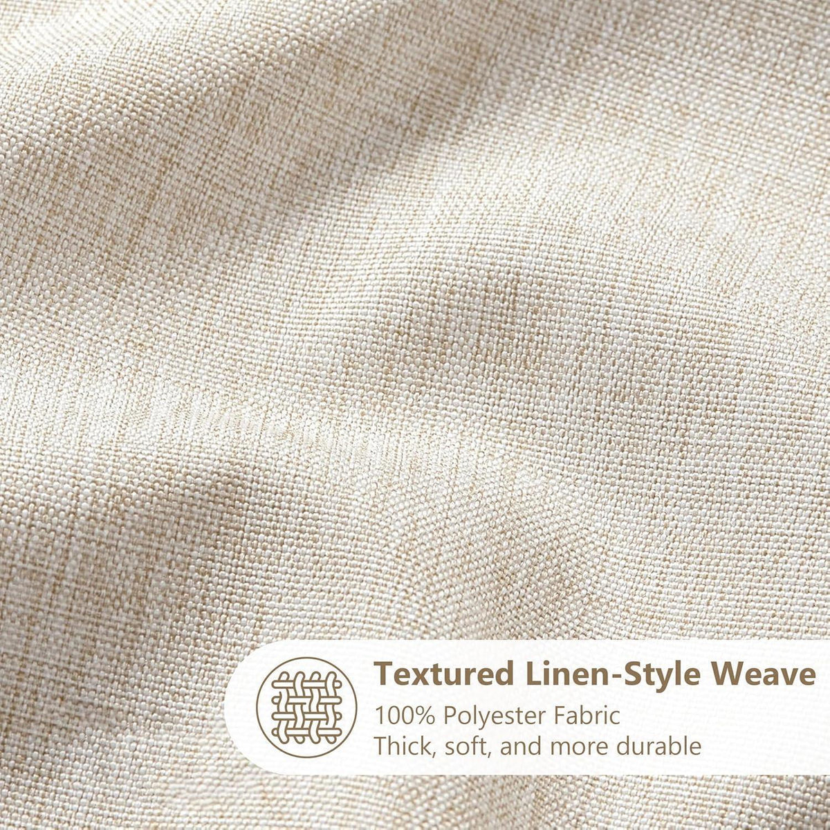 Leinen Duschvorhang wasserdicht beige 152x214cm mit Haken