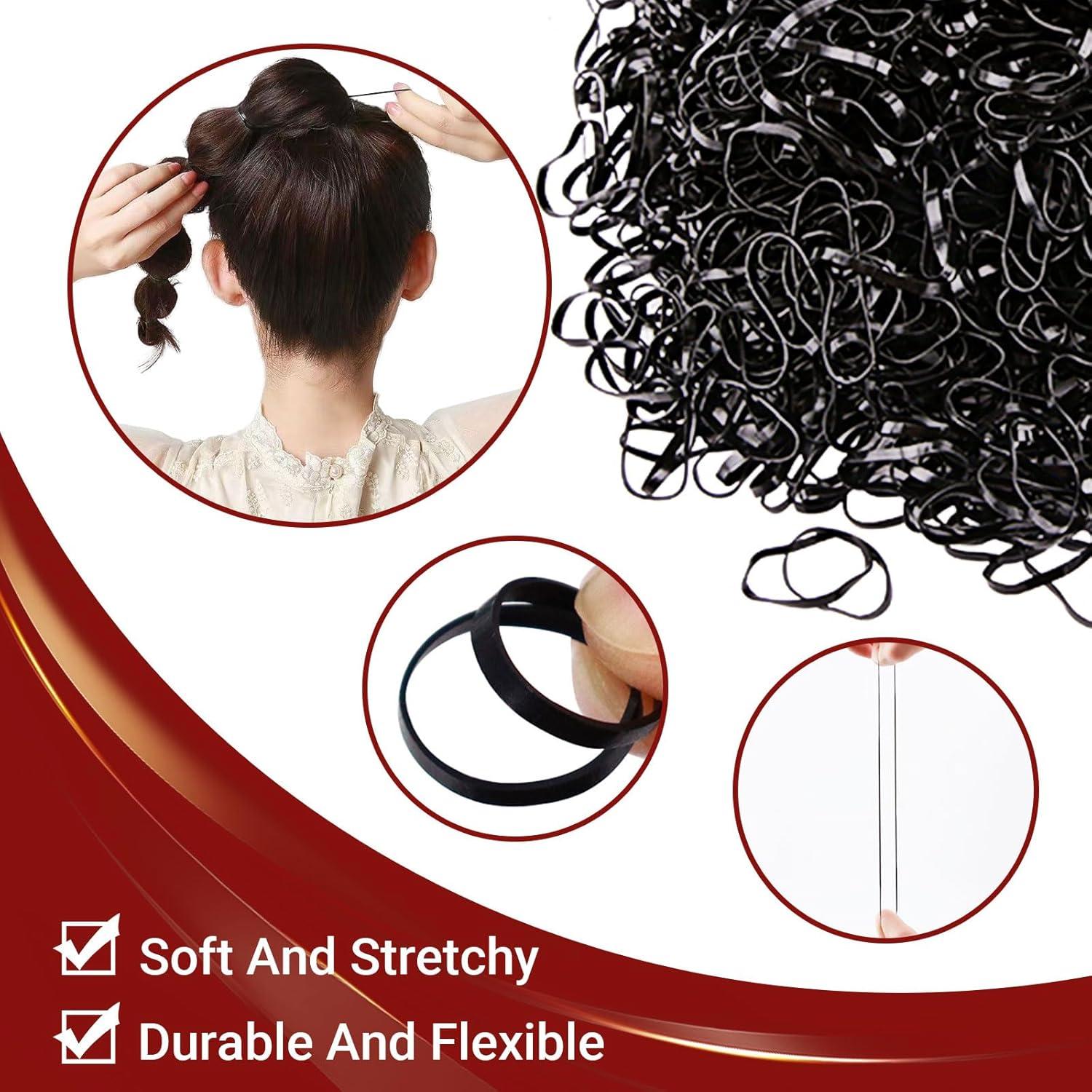 1000 Stück Elastische Haargummis Klein Haarstyling-Set mit Zubehör
