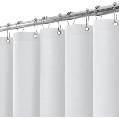 Leinen Duschvorhang wasserdicht weiß 152x214cm mit Haken