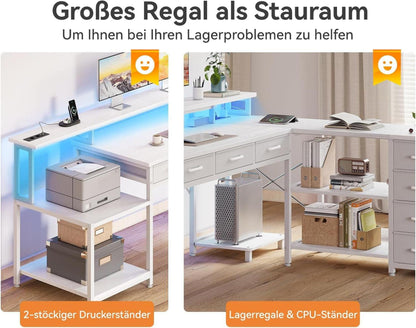 Coleshome Gaming Schreibtisch mit LED RGB Beleuchtung