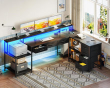 L-Förmiger Gaming Schreibtisch mit RGB LED und