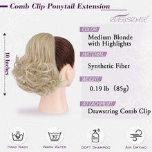 Blondes 25cm Welliges Synthetisches Pferdeschwanz Haarteil