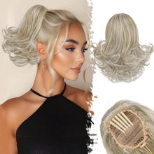 Damen Clip in Pferdeschwanz Haarverlängerung Blond Grau