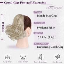Kurzes Welliges Clip-in Pferdeschwanz Haarteil 25cm Blond