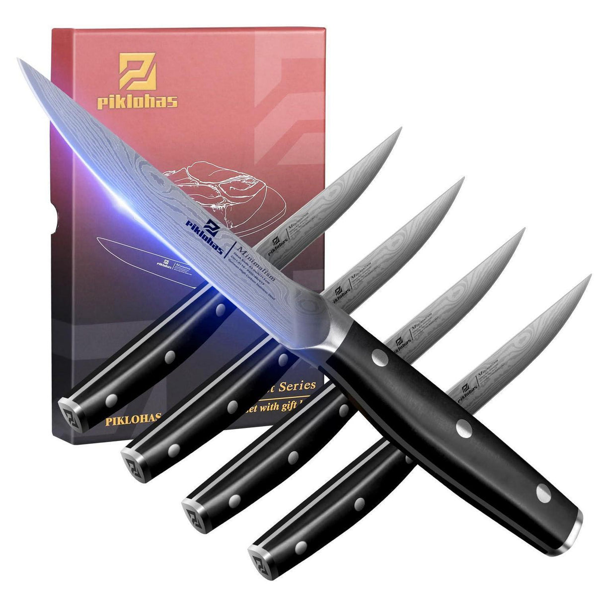 4-teiliges Steakmesser Set aus deutschem Stahl