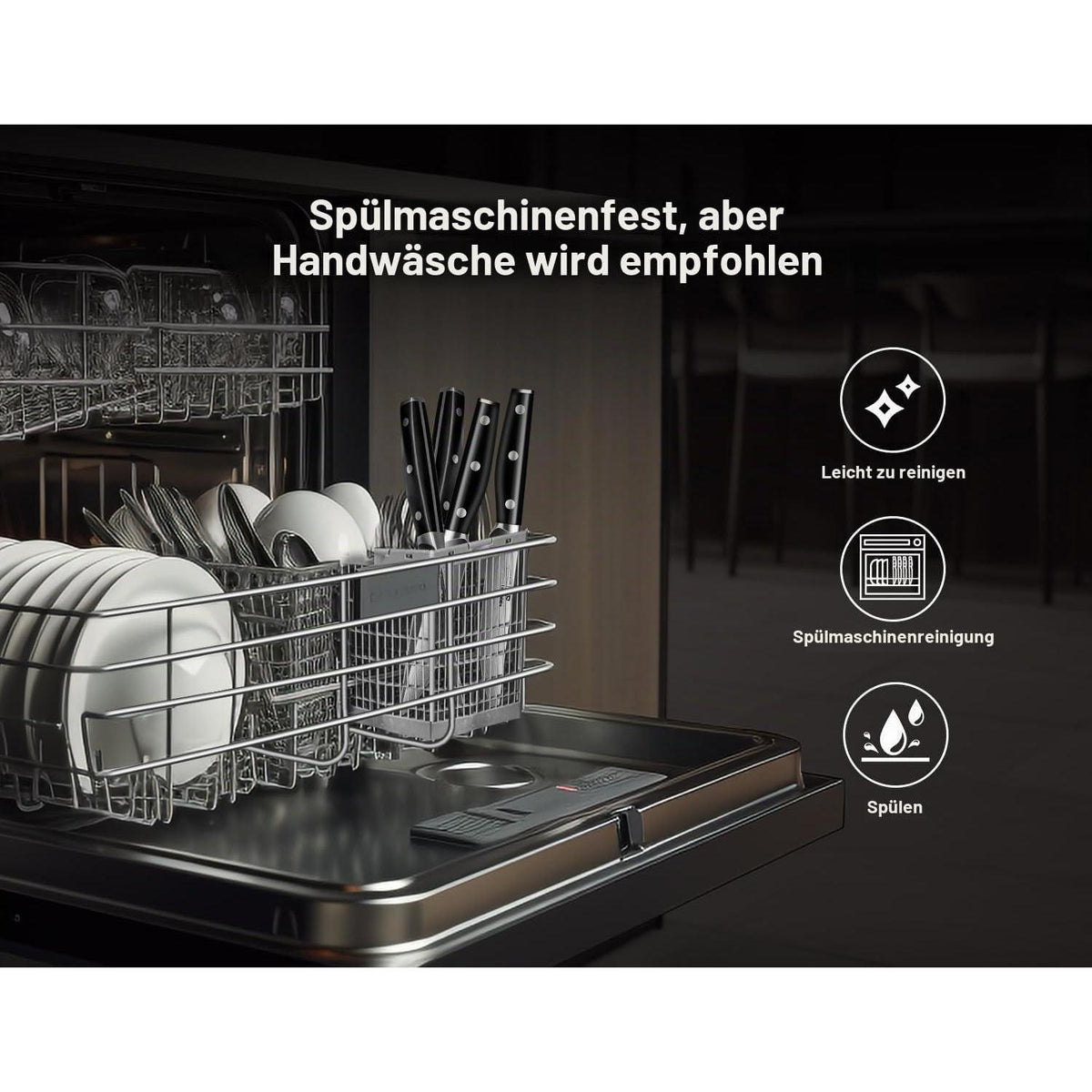 4-teiliges Steakmesser Set aus deutschem Stahl