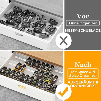 Gewürz Schublade Organizer für Gewürzgläser, 36 Stück Patchworkable Küchen Spice