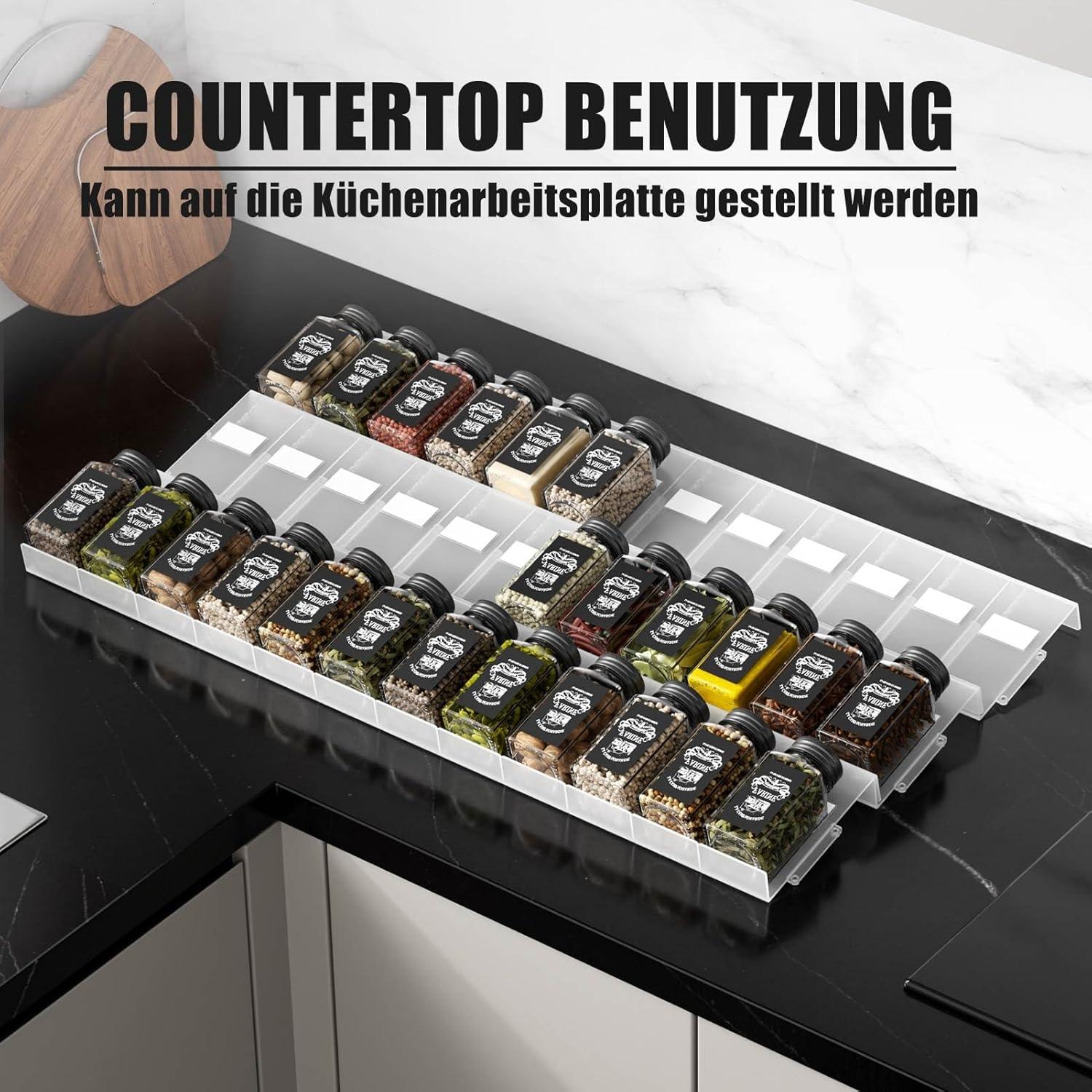 Gewürz Schublade Organizer für Gewürzgläser, 36 Stück Patchworkable Küchen Spice