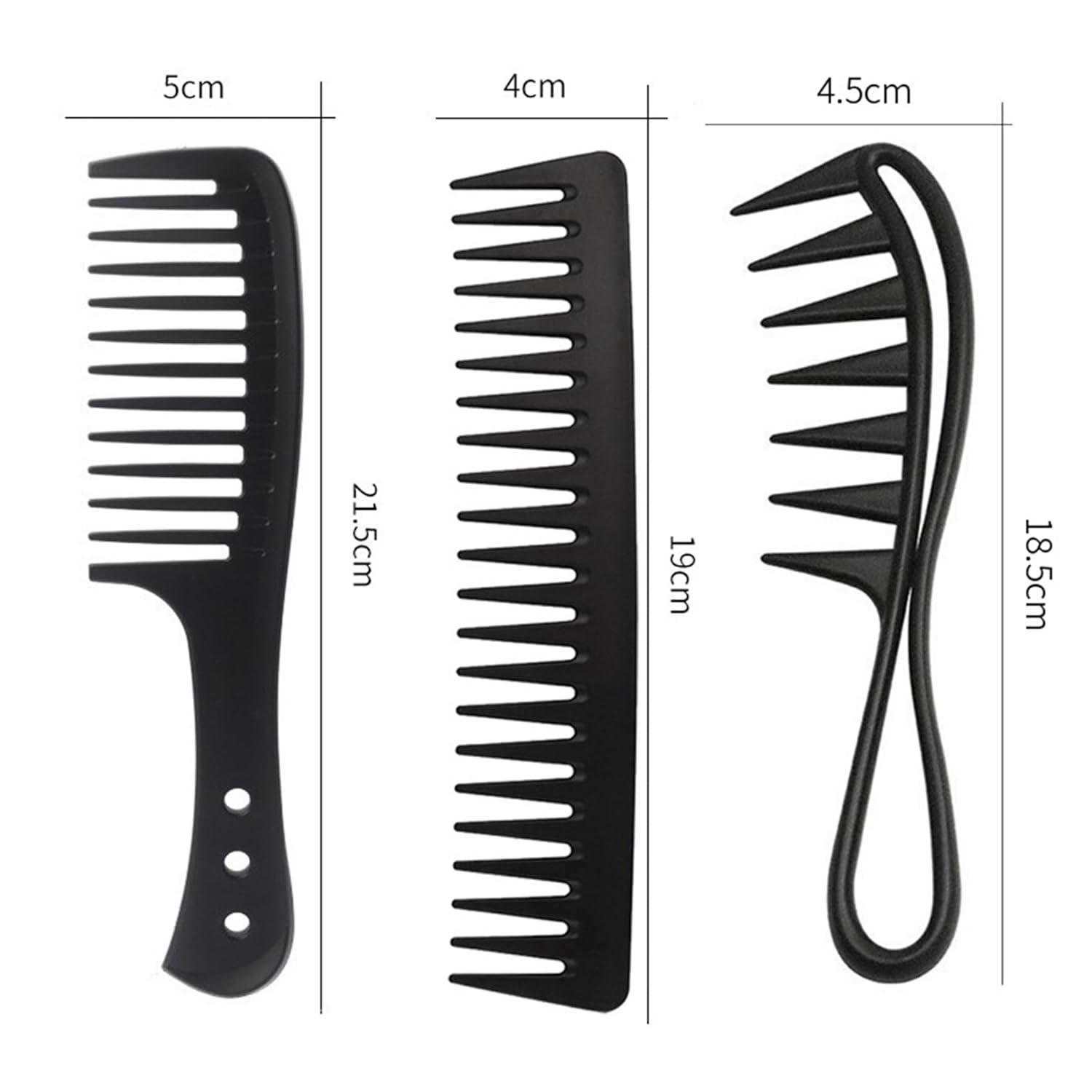 Breiter Zahnkamm Kit Antistatischer Grobzinkiger Haircomb 3