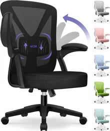 Ergonomischer Bürostuhl mit Einstellbarer Lendenstütze, Schwarz