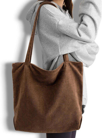 Cord Handtasche Damen Shopper Umhängetasche mit