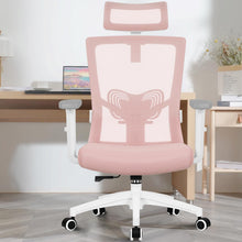 Ergonomischer Bürostuhl mit Kopfstütze und Lendenwirbelstütze Rosa