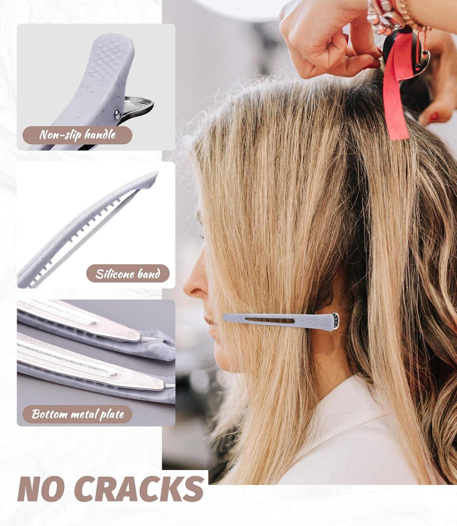 6 Stück Professionelle Rutschfeste Haarspangen Silikonband