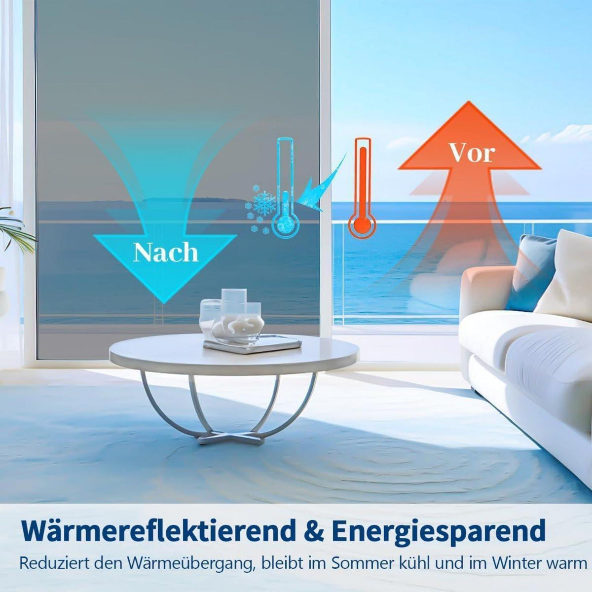 Spiegelfolie Fensterfolie 90x400cm – Sichtschutz & UV-Schutz