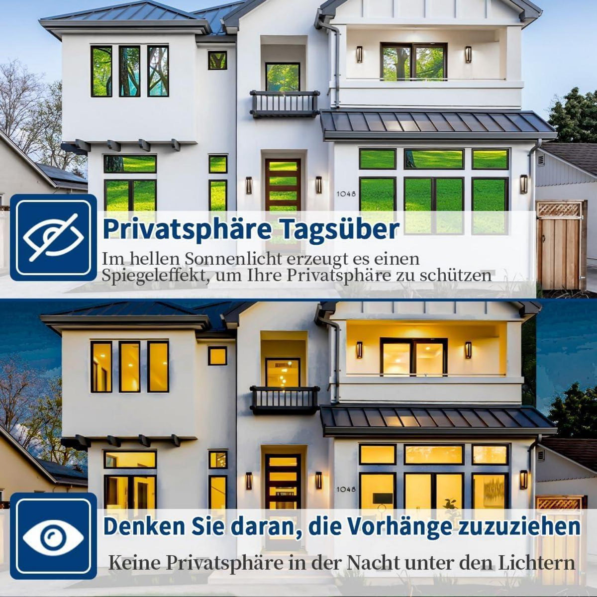 Spiegelfolie Fensterfolie 90x400cm – Sichtschutz & UV-Schutz