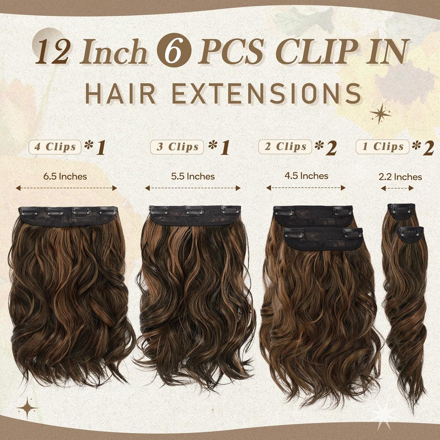 Kurze Wellige Clip in Extensions 30cm Highlight