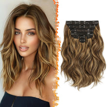 Clip-in Extensions 30cm Kurz wellig Highlight Haar für Frauen 6er-Pack