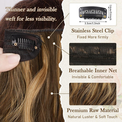 Clip-in Extensions 30cm Kurz wellig Highlight Haar für Frauen 6er-Pack