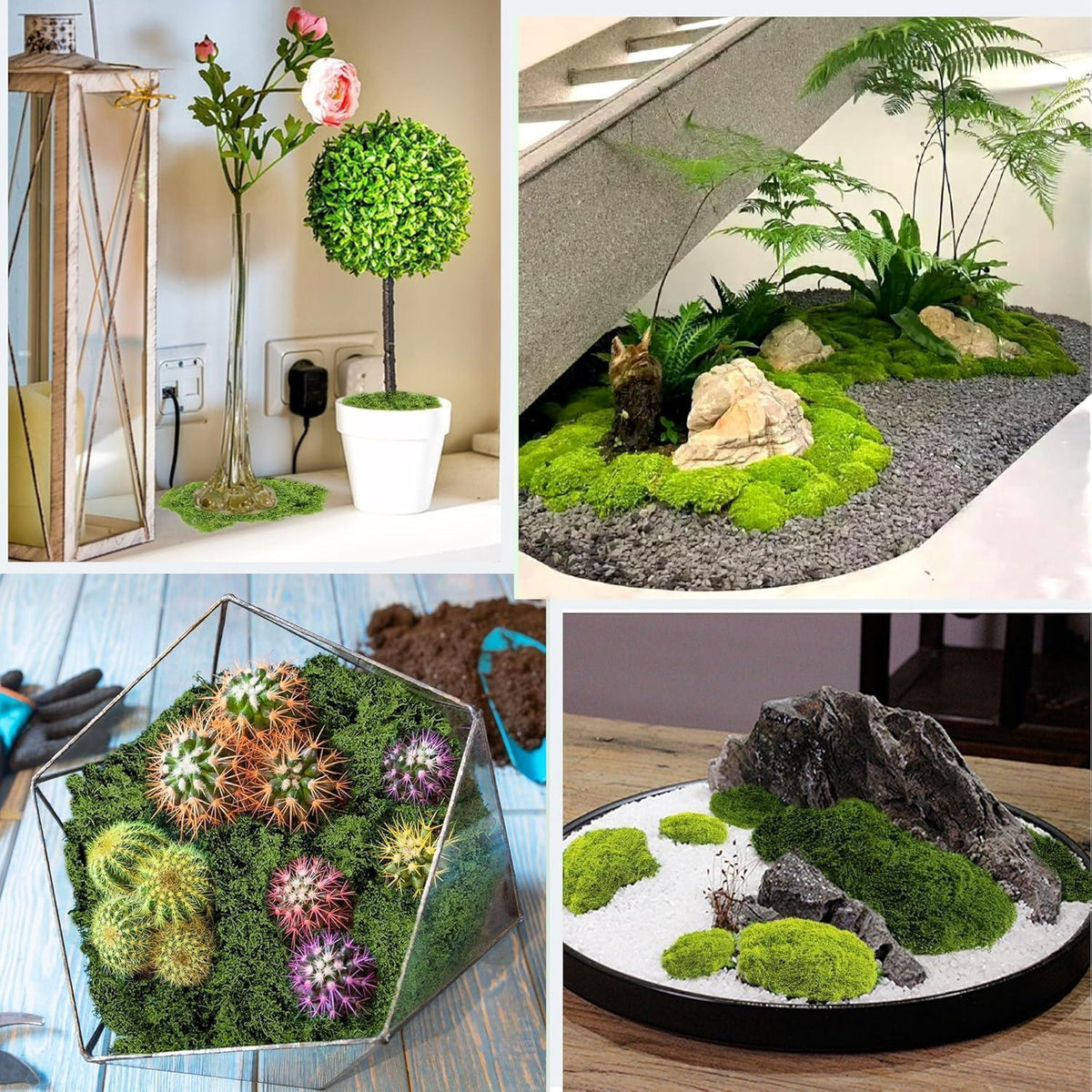 Kunstmoos 200g für Deko & Basteln (Dunkelgrün + Hellgrün)