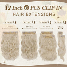 Clip-in Extensions Kurzes Welliges Blond 30cm 6PCs