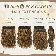 Clip in Extensions 30cm Braun Honig Blond 6PCs