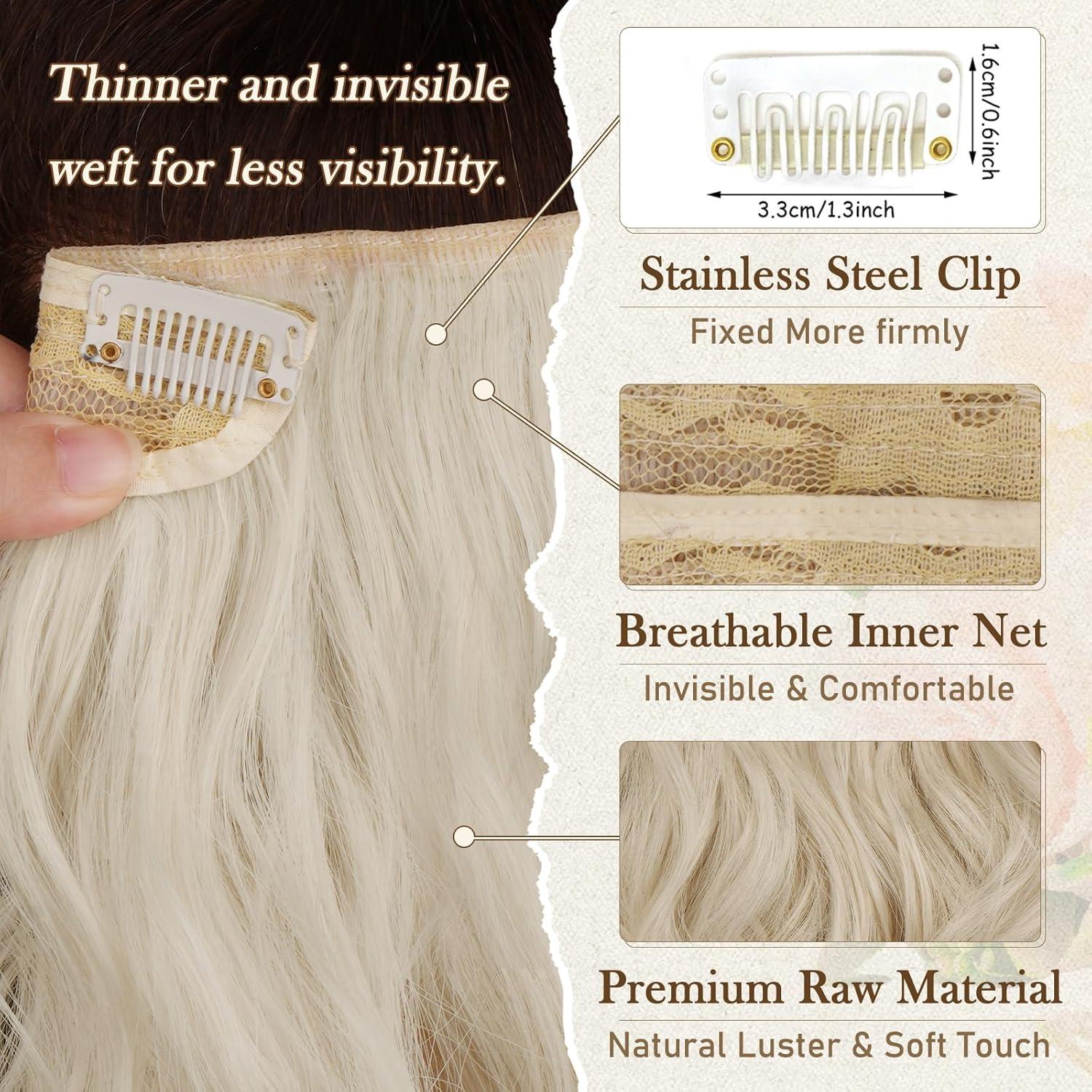 Kurze Graue Wellige Clip-in Extensions 30cm 6-teilig