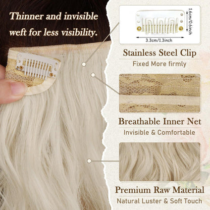 Kurze Graue Wellige Clip-in Extensions 30cm 6-teilig
