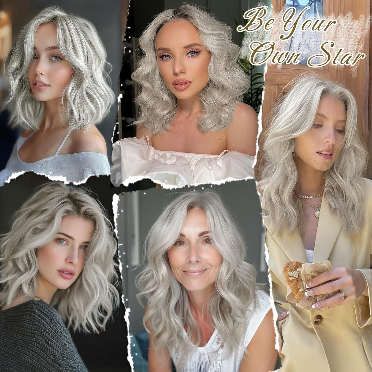 30cm Graue Wellige Clip-in Extensions 6PCs Haarverlängerung - Damen