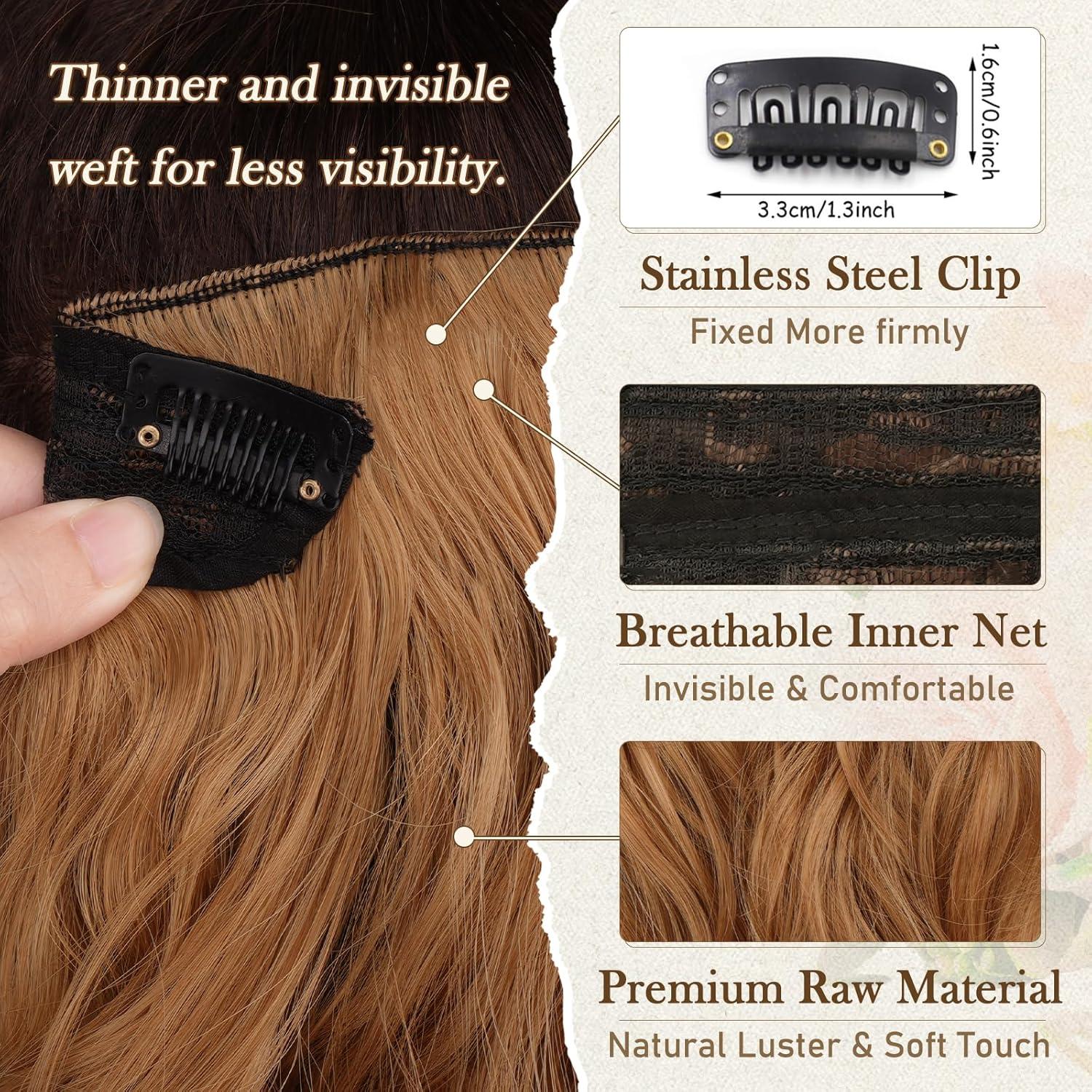 Wellige Auburn Clip in Extensions 30cm - 6PCs Haarverlängerung