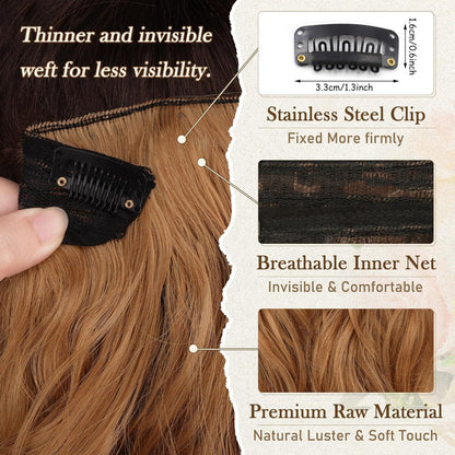 Wellige Auburn Clip in Extensions 30cm - 6PCs Haarverlängerung