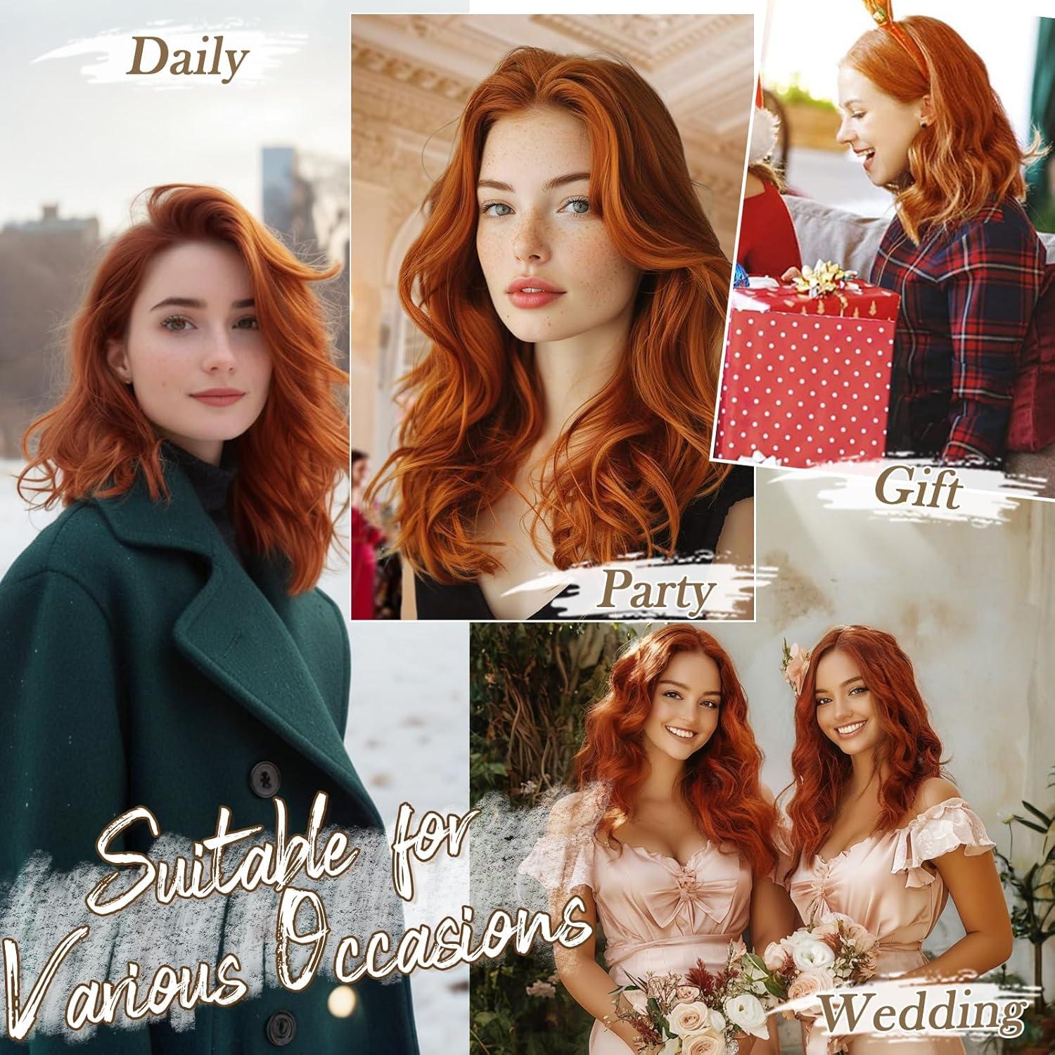 Kurze Wellige Auburn Clip in Extensions 30cm 6PCs - Natürliches