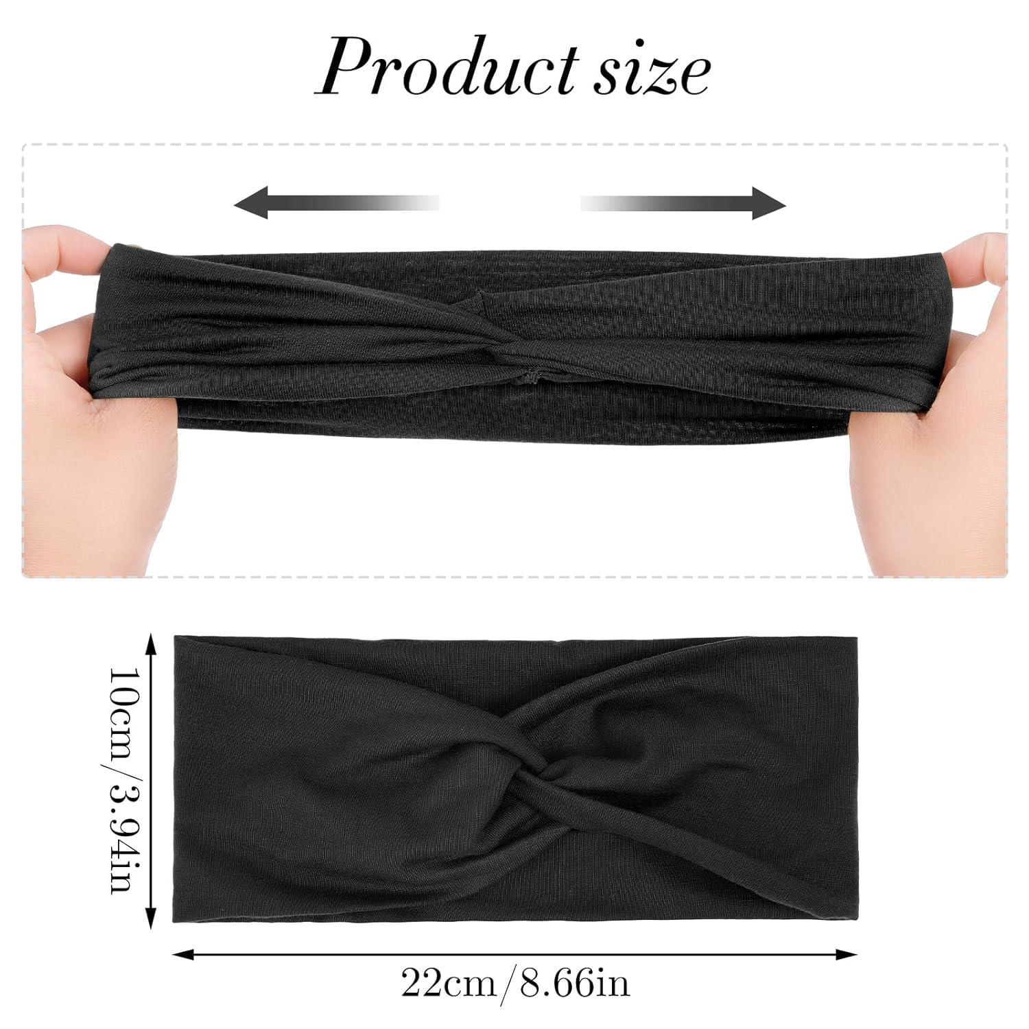 2er Set Schwarze Breite Stirnbänder für Damen - Yoga