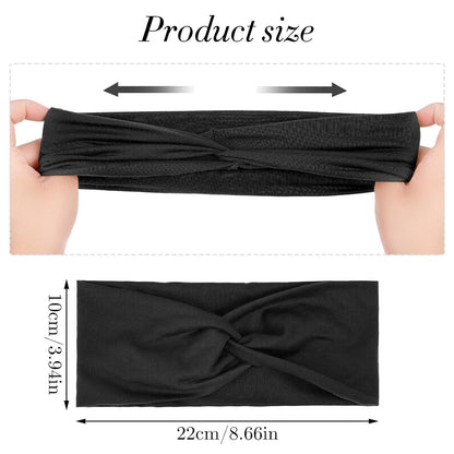 2er Set Schwarze Breite Stirnbänder für Damen - Yoga