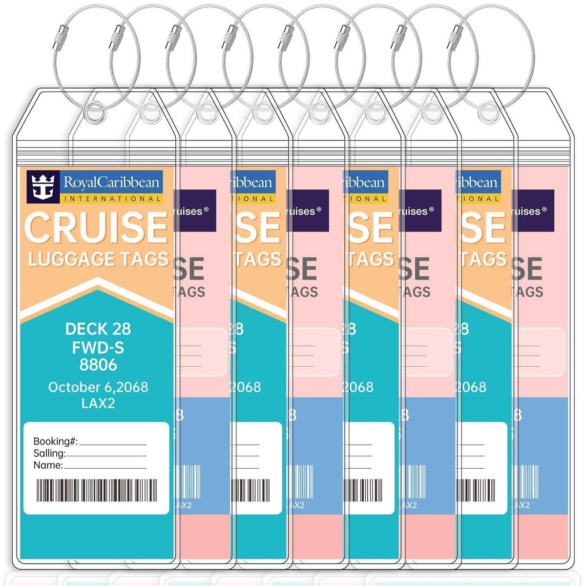 8er-Set Kofferanhänger Kreuzfahrt – Wasserdicht & Klar