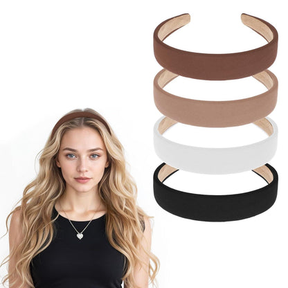 4er Set Vintage Haarreifen Damen – Rutschfeste Stirnbänder in 4 Farben