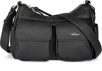 Umhängetasche Damen Leder Crossbody Schultertasche Klein