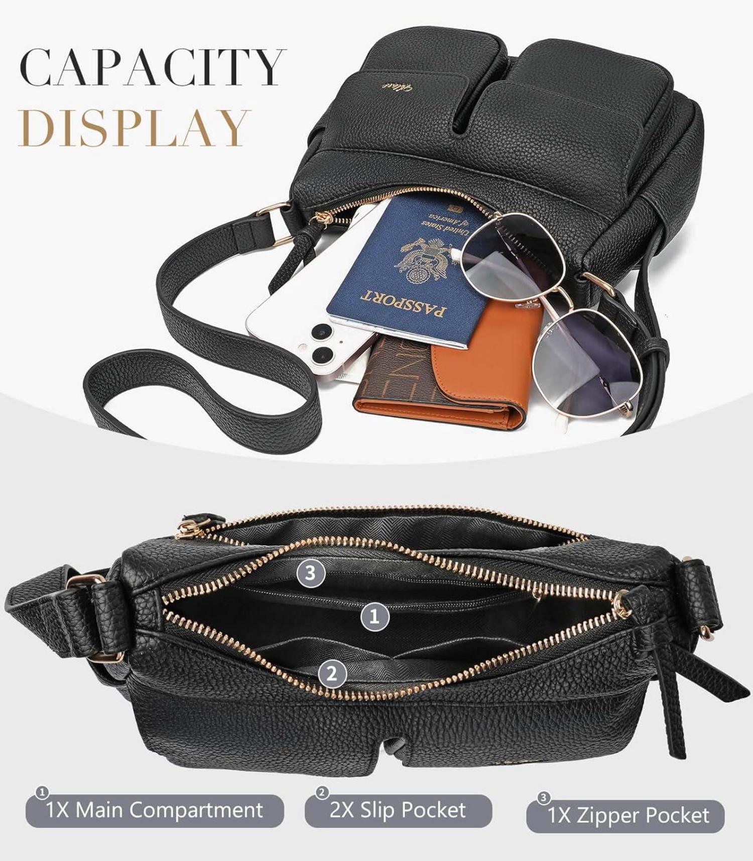 Umhängetasche Damen Leder Crossbody Schultertasche Klein