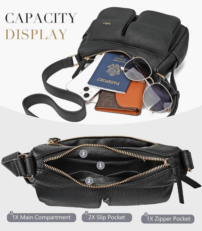 Umhängetasche Damen Leder Crossbody Schultertasche Klein