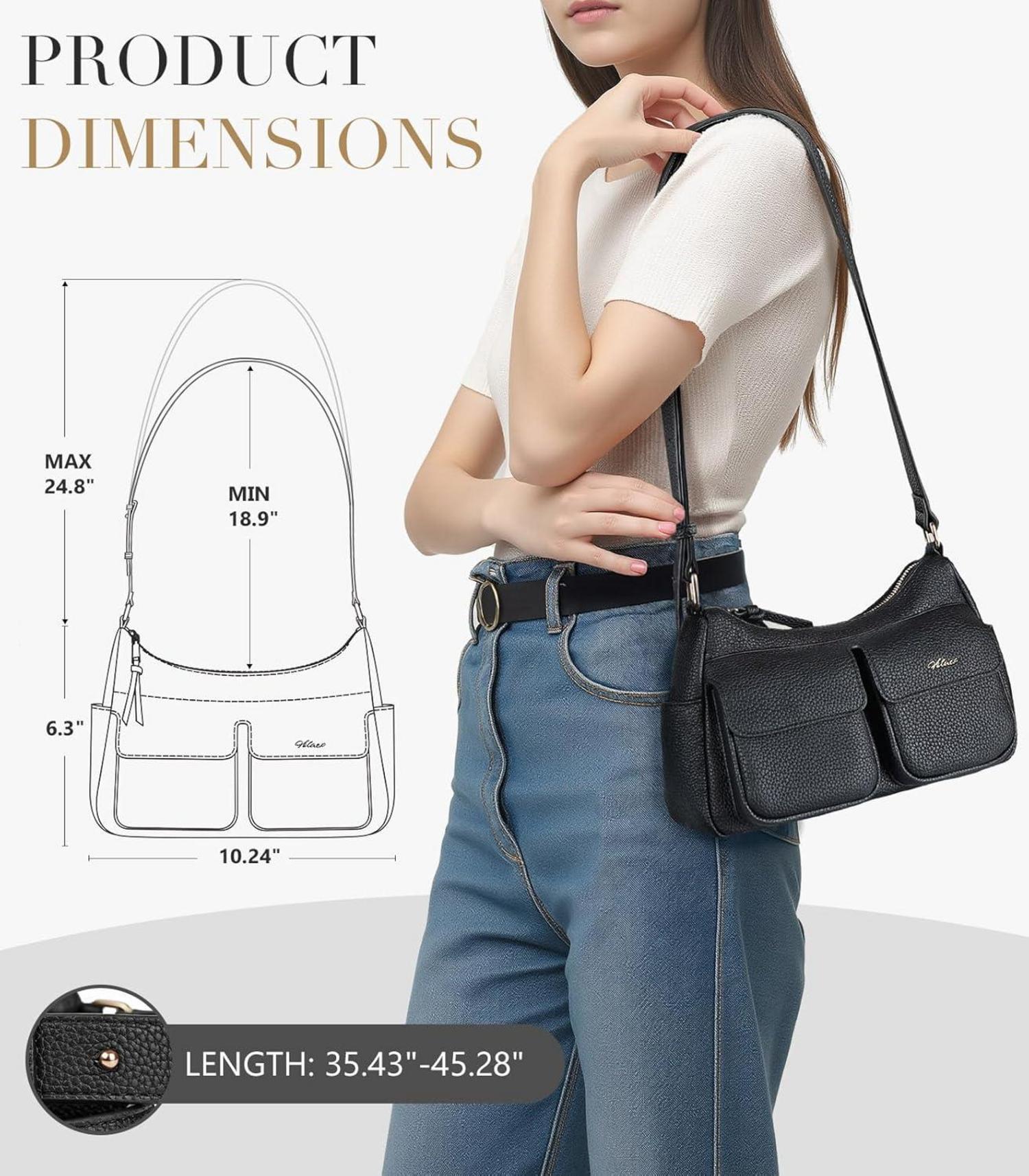 Damen Umhängetasche Leder Crossbody Schultertasche Klein Reise Einkaufen