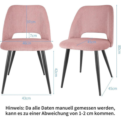 Esszimmerstühle 6er Set, Samt, Rosa – Modern & Komfortabel